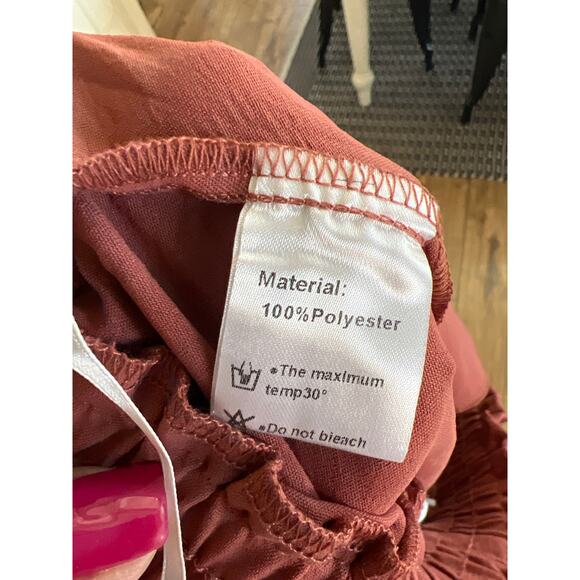 NWT Sucolan size small rust colored pull on wide leg pants - Picture 4 of 4